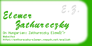 elemer zathureczky business card